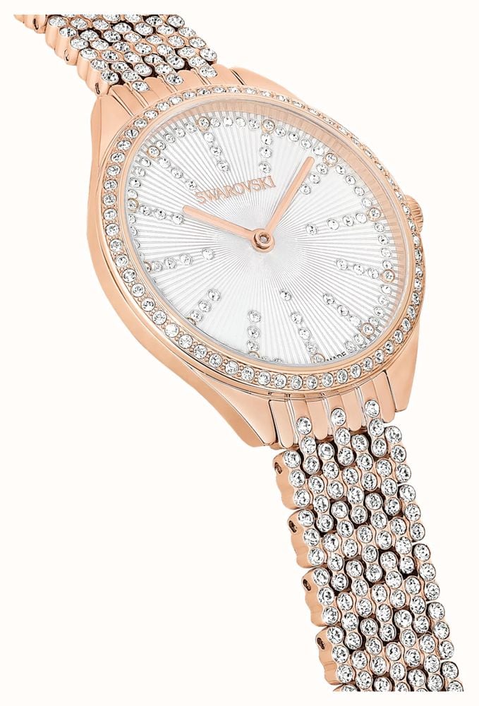 Swarovski Women S Attract Mm Silver Dial Crystal Set Rose Gold