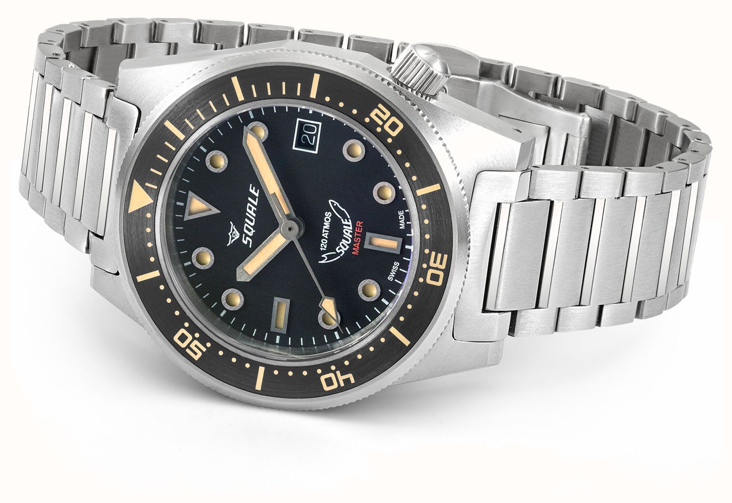 Squale Master Titanium Atm Mm Black Sandwich Dial Titanium