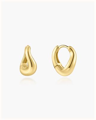Ania Haie Gold Wave Huggie Hoop Earrings E079-11G