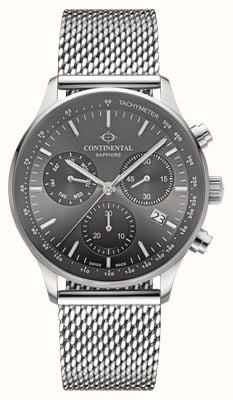 Continental Aviation Chronograph (43mm) Grey Dial / Stainless Steel Mesh Bracelet 22001-GC101680