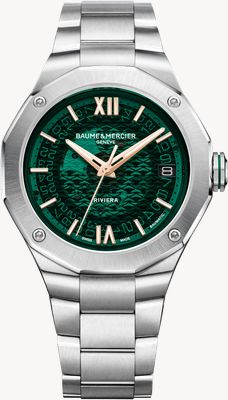 Baume & Mercier Men's Riviera (39mm) Green Dial / Stainless Steel Bracelet 10770