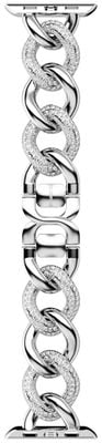 Swarovski Sparking Chain Apple Watch Strap White Crystals Stainless Steel (to fit 40 and 41mm) - Strap Only 5678671