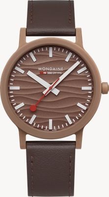 Mondaine Essence Mocha Limited Edition (300 pieces) (41mm) Mocha Mouse Wave Texture Dial Brown Grape-Leather MS1.41170.LTV