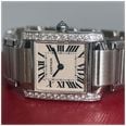 Pre-owned Cartier Tank Française Quartz (20mm) White Dial / Stainless Steel Bracelet JMP-873559 - alternate view 3
