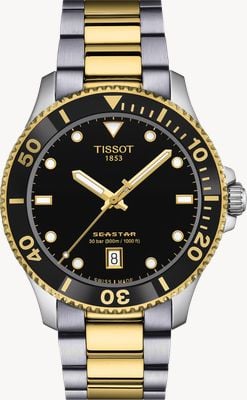 Tissot Seastar 1000 (40mm) Black Dial / Two-Tone Stainless Steel Watch T1204102205100