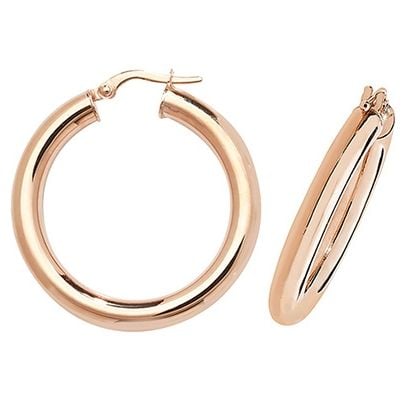 Treasure House ER1004R-25 9k Rose Gold Hoop Earrings 25 mm Jewellery