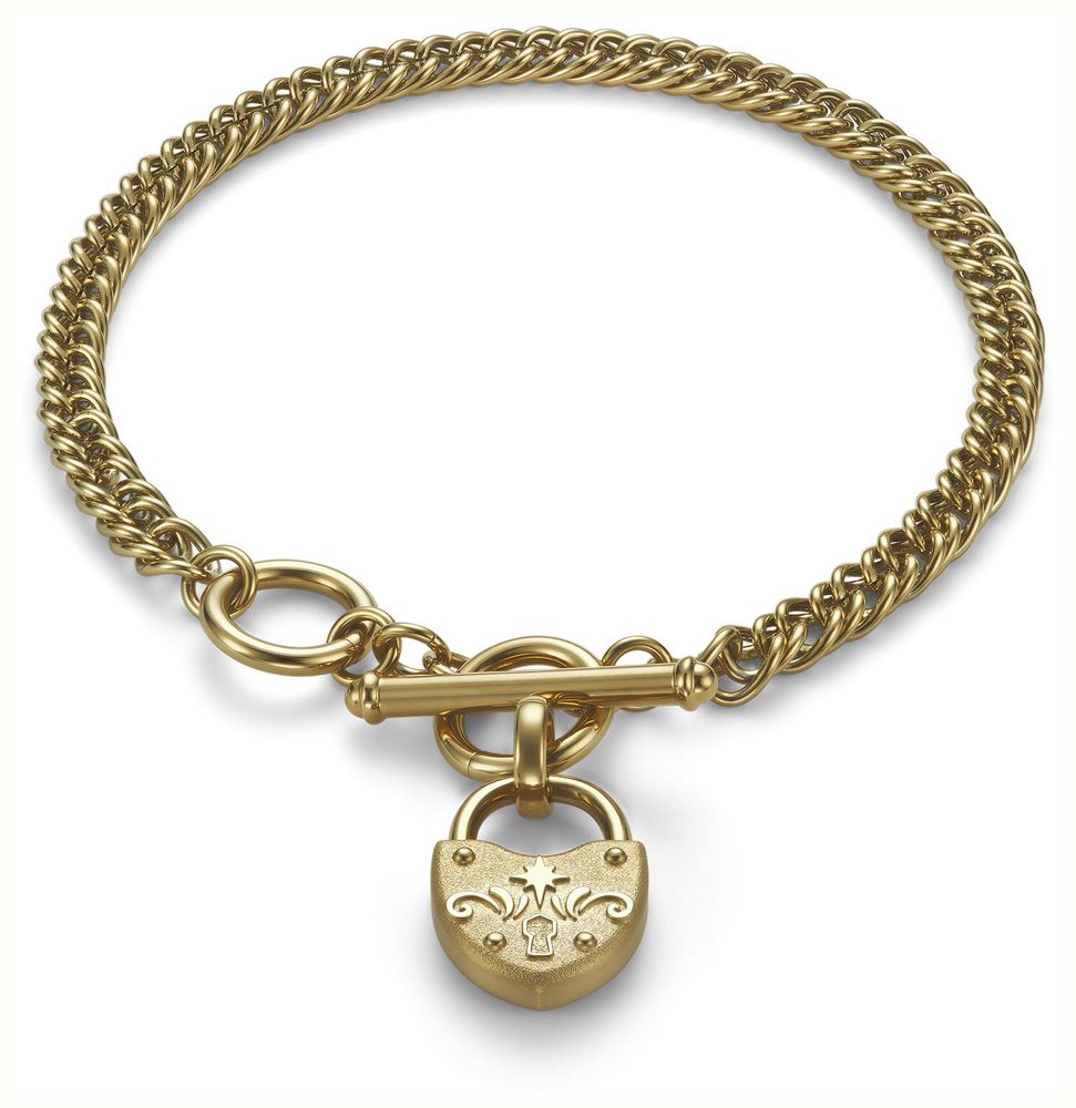 Olivia Burton Lock Heart Gold Plated Toggle Bracelet 24100632 - alternate view 2