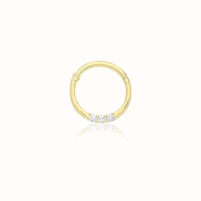 James Moore TH 9ct Yellow Gold Cubic Zirconia Septum Ring ES2054