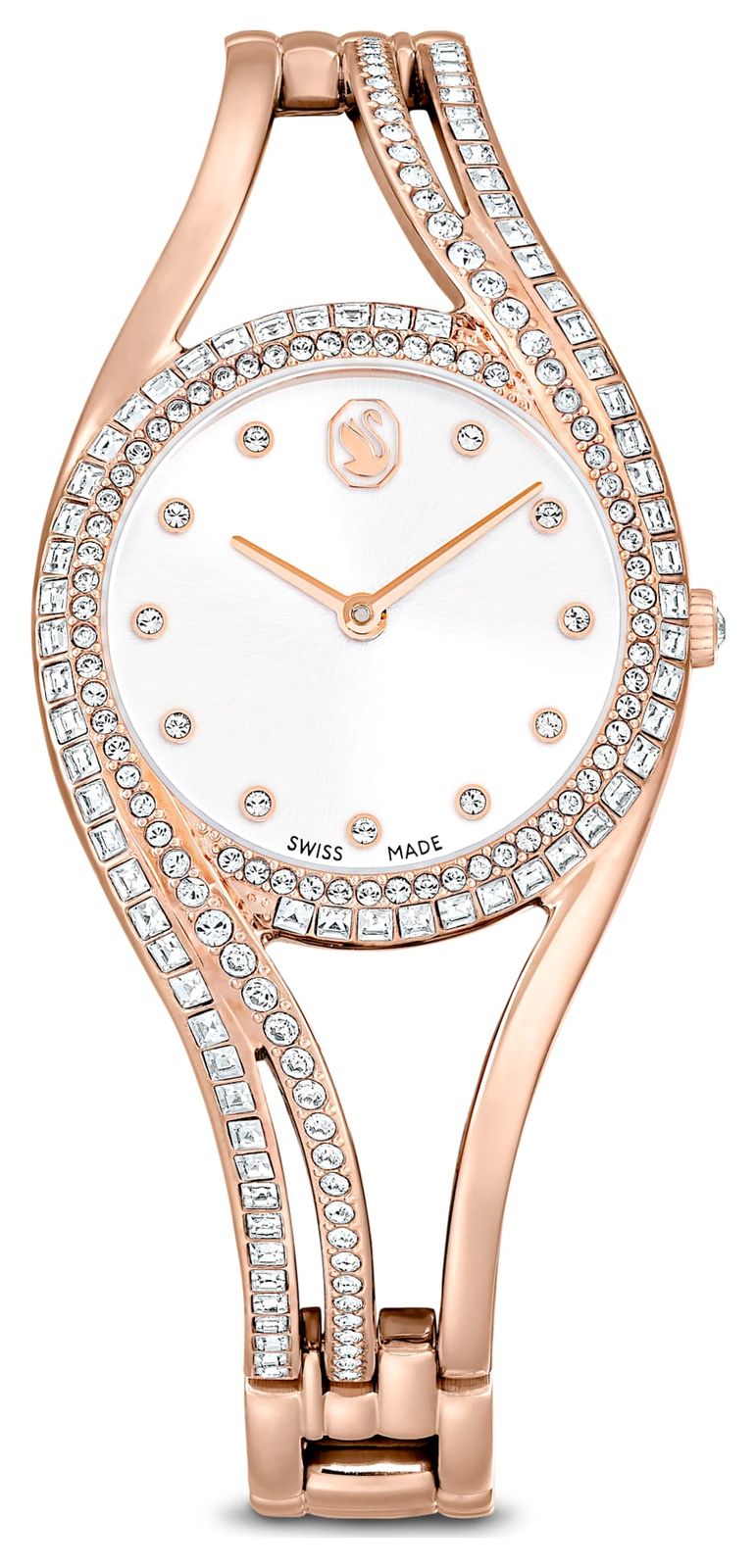 Swarovski 5715465 Hyperbola Bangle Watch (28mm) Silver Dial
