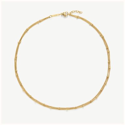 D.LOUISE Gold Tone Double Beaded Necklace GN-033