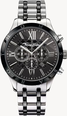 Thomas Sabo Men's Rebel Urban Black Dial Stainless Steel Strap WA0139-222-203-43