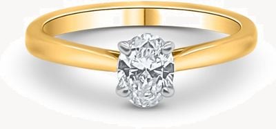 Bass Jewellery 18ct Yellow Gold Oval Diamond Set Ring 0.50 E Si2 J93634