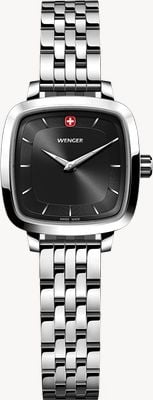 Wenger Vintage Classic Quartz (27mm) Black Sunburst Dial / Stainless Steel Bracelet 01.1911.102