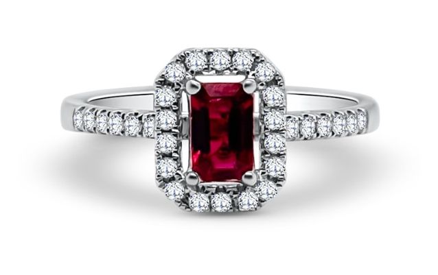James Moore Clarity J68888 Platinum Ruby 0.48ct And Dia 0. Jewellery