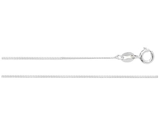 Treasure House G1324/16 Silver Flat Curb Chain 16 Jewellery