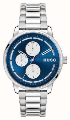 HUGO Men's #Stamp (44mm) Blue Dial / Stainless Steel Bracelet 1530386