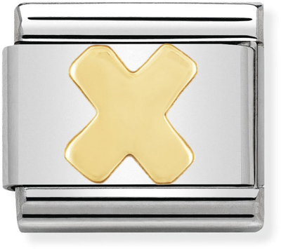 Nomination Classic Letter X 18ct Gold & Steel Charm 030101/24