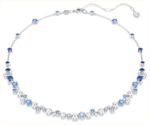 Swarovski Constella Necklace, Mixed Cuts, Blue, Rhodium Plated 5732255