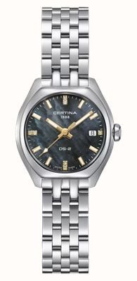 Certina DS-2 Lady Quartz (27.8mm) Black Mother-of-Pearl Dial / Stainless Steel Bracelet C0492101112601