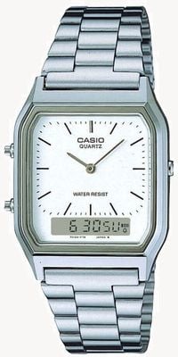 Casio Vintage Dual-Display (29.8mm) White Dial / Stainless Steel Bracelet AQ-230A-7DMQYES