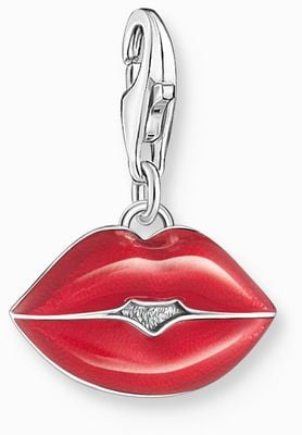 Thomas Sabo Red Kissable Lips Sterling Silver Charm Pendant 2068-664-10