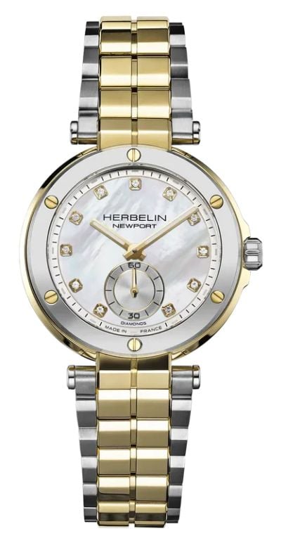 Herbelin 18289BT1N89 Newport Quartz Diamond (35mm) Mother-of Watch