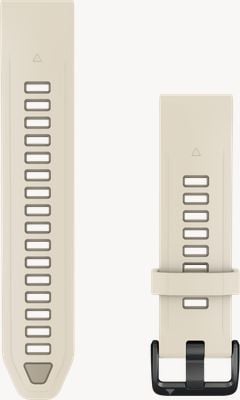Garmin QuickFit Bands (20mm) Cream/French Grey Silicone with Black Hardware - Strap Only 010-14506-04