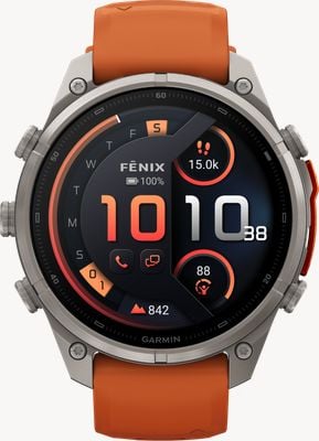 Garmin Fenix 9 Pro InReach 47mm Premium GPS Smartwatch - Titanium With Autumn Orange Silicone Watch 010-04336-01