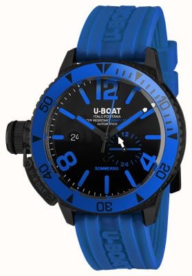 U-Boat Sommerso Automatic (46mm) Blue & Black Dial / Blue Silicone Strap 9669