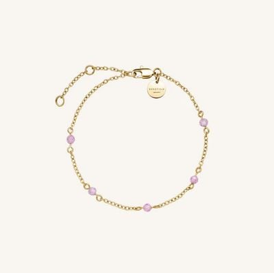 Rosefield Jewellery Pink 5 Stone Gold Plated Bracelet JBPSG-J813