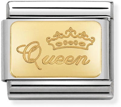 Nomination Classic Queen 18ct Gold & Steel Charm 030121/49