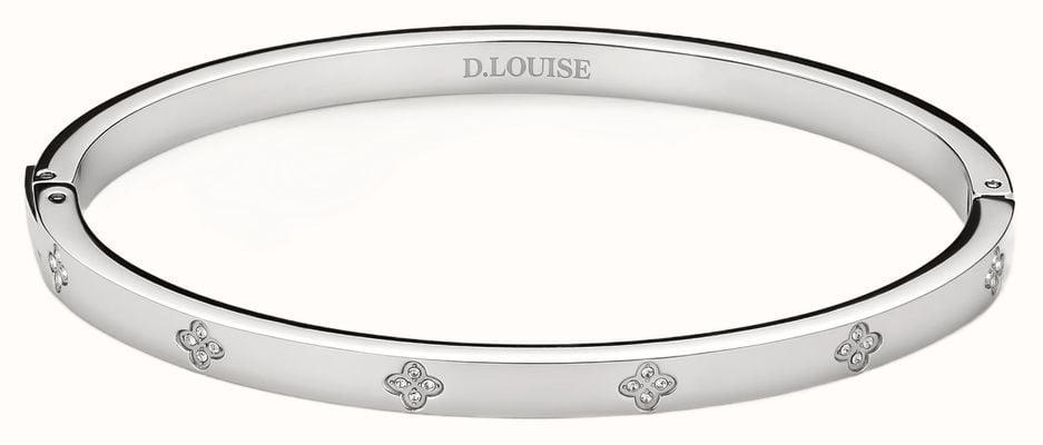 D.LOUISE Clover Bangle Slim Silver Coloured SS YBB-026-02