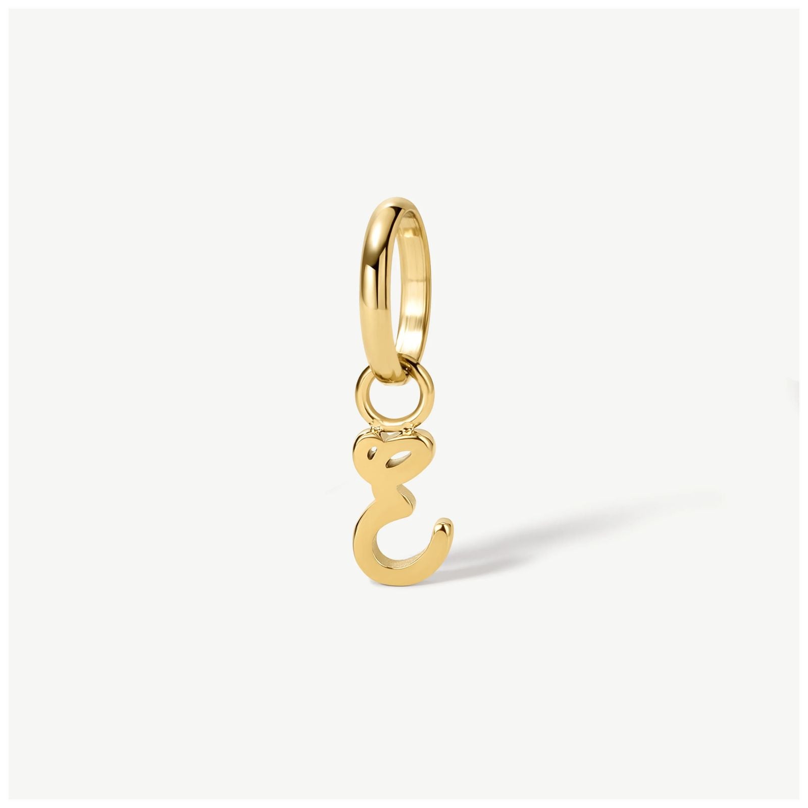 D.LOUISE CH-39-05 Gold Tone Mini Italic Initial Charm - E Jewellery