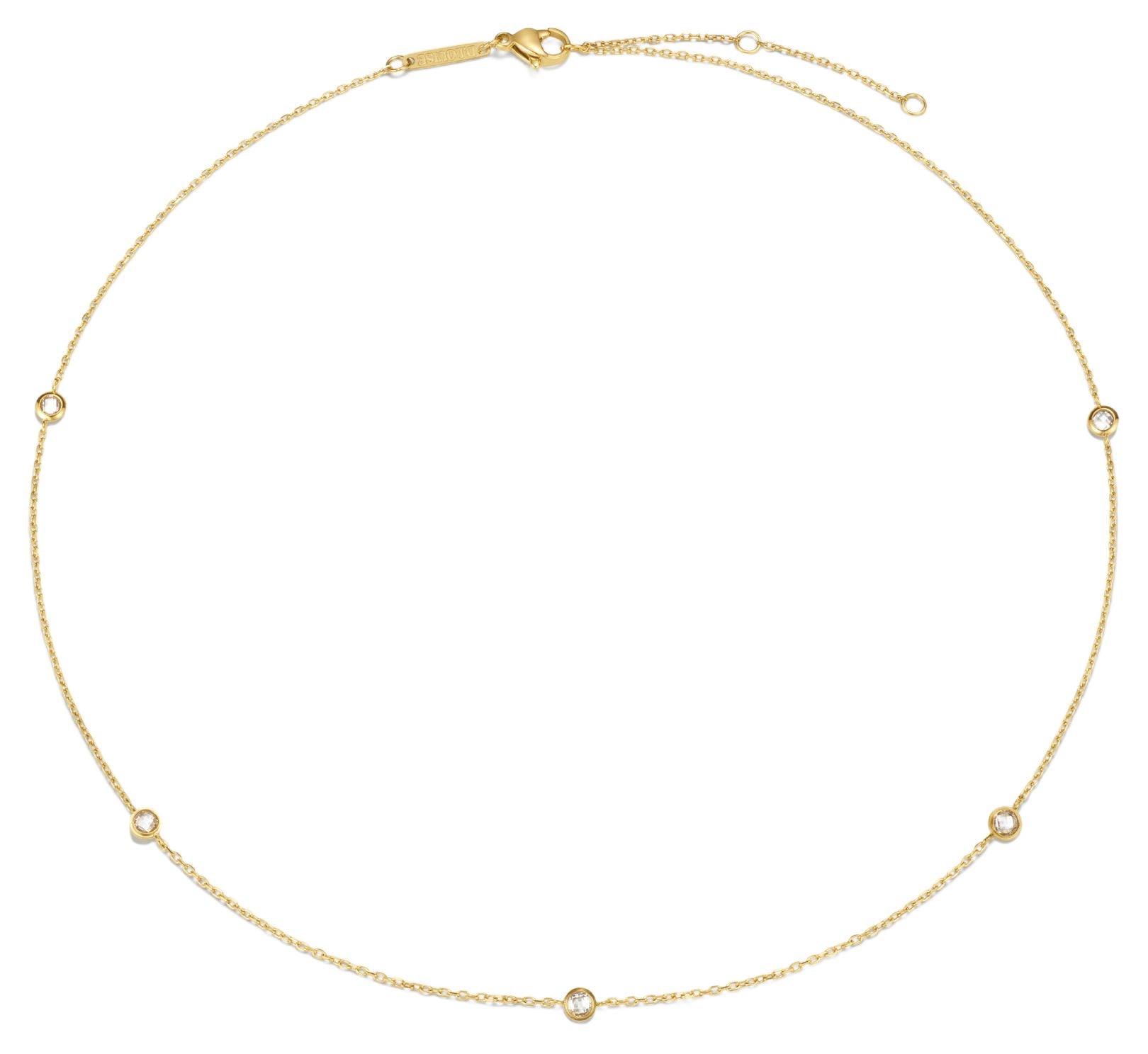 D.LOUISE NAN-15 Multi Stone Chain Gold Plated Necklace Jewellery