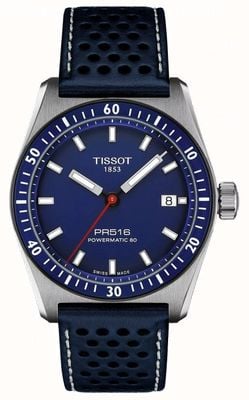 Tissot PR516 Powermatic 80 (38mm) Blue Dial / Blue Leather Strap T1494071604100
