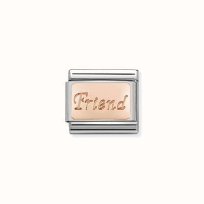 Nomination Composable Classic ENGRAVED WRITINGS Steel And 9k Rose Gold Friend 430108/14
