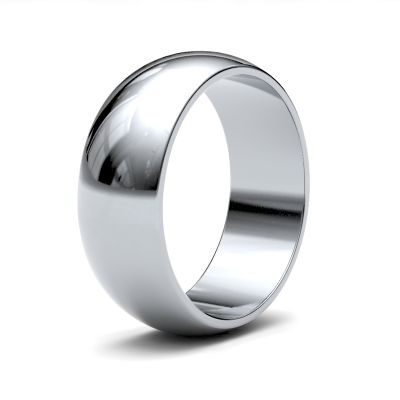 James Moore Wedding Rings | 18ct White Gold | 7mm | Light | D-Shape | AG_7LLD-18W