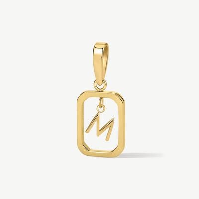 D.LOUISE Gold Tone Floating Initial Pendant