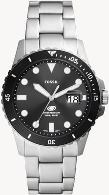 Fossil Men's Blue (42mm) Black Dial / Stainless Steel Bracelet FS6032
