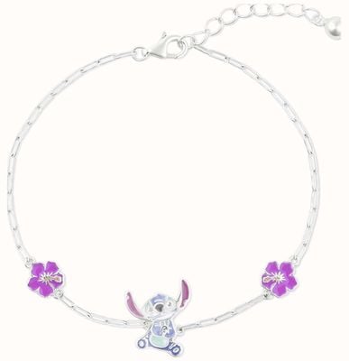 Disney Sterling Silver Pink and Blue Lilo & Stitch Bracelet B902414SL-65.PH