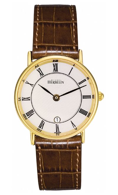 Herbelin 16845P08MA Women's Gold Plated Classic Leather Watch