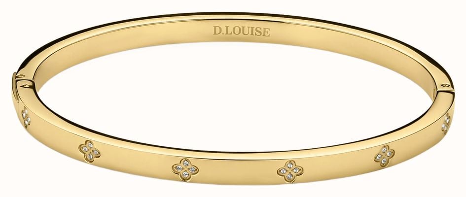 D.LOUISE Clover Gold Plated Bangle Slim SS YBB-026-01