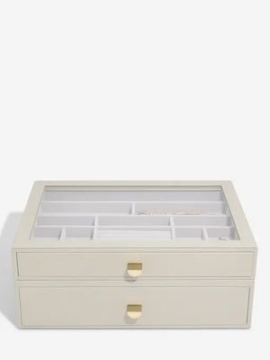 Stackers Supersize Set Of 2 Jewellery Box Outmeal 76054