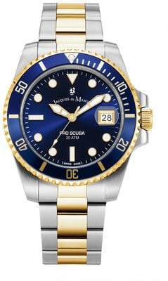 Jacques Du Manoir Pro Scuba (43mm) Blue Dial / Two-Tone Stainless Steel Bracelet JWG02806