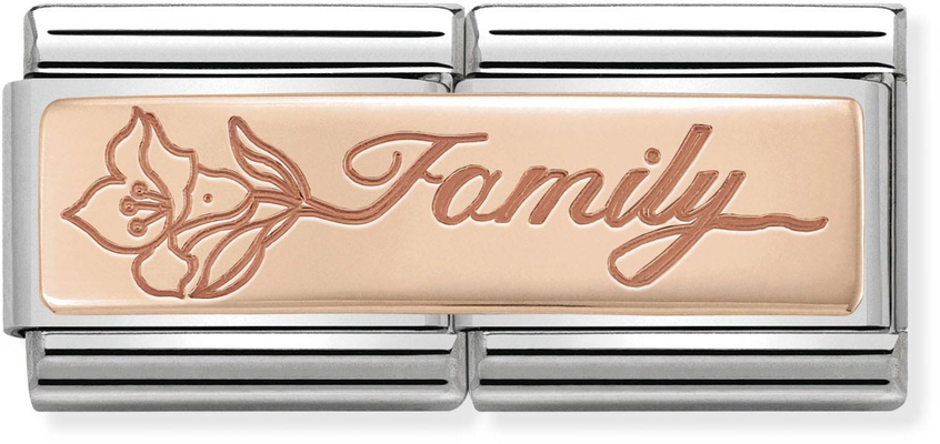 Nomination Classic Family 9ct Rose Gold & Steel Charm 430710/17