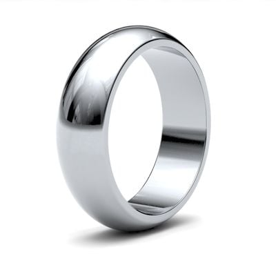 James Moore Wedding Rings | 9ct White Gold | 6mm | Heavy | D-Shape | AG_6GHD-9W