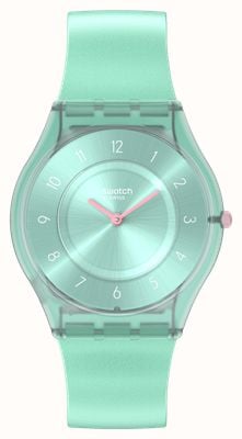 Swatch PASTELICIOUS TEAL (34mm) Green Dial / Green Silicone Strap SS08L100