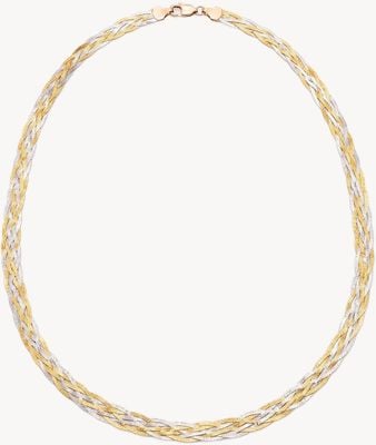 9ct Y/g W/g Flat Twist Necklace J10614