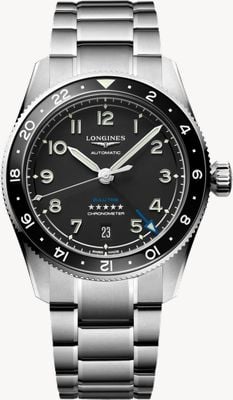 LONGINES Spirit Zulu Time GMT Automatic (39mm) Black Dial / Stainless Steel Bracelet L38024536