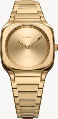 D1 Milano Square Disco Gold (32mm) Gold Sunray Dial / Gold Stainless Steel Bracelet SQBL03